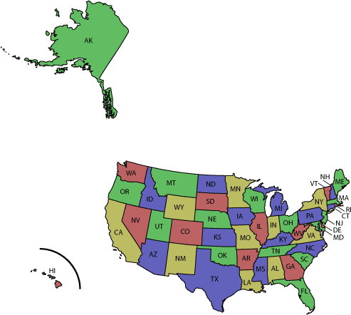 state abbreviations map state abbreviations map