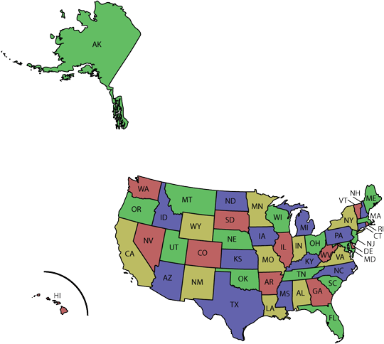 state abbreviations map